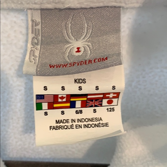 Spyder White Fleece Quarter Zip kids SIZE SMALL - Picture 3 of 6